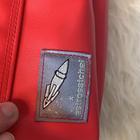 ASTROSATCHEL hot red scarf tie medium size satchel bag - Picture 7 of 16